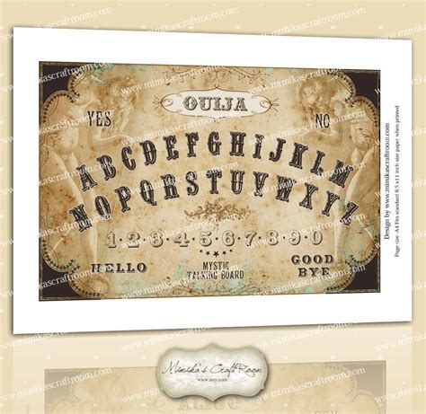 Ouija Board, Digital Download Halloween, Vintage Ouija Printable Game, Digital Collage Sheet ...