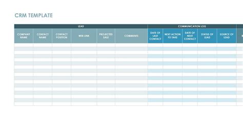 Customer Relationship Management Excel Template