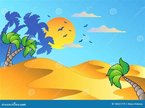 Cartoon desert landscape stock vector. Illustration of drawing - 18521779