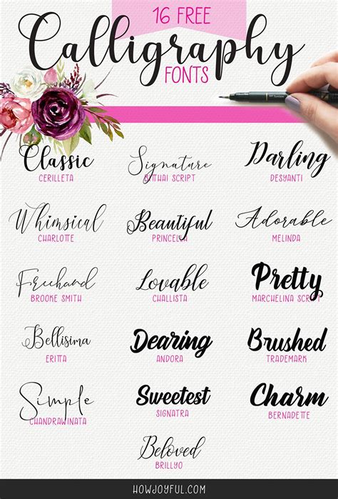 16 free calligraphy fonts for your next creative project – Artofit