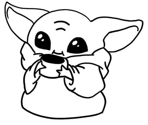 Unhappy Baby Yoda Coloring Page - Free Printable Coloring Pages for Kids