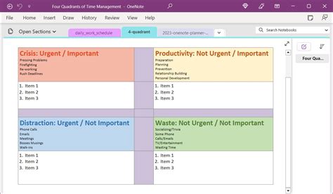 Onenote Template For Task Management