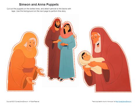 Simeon and Anna Puppets | Kids Ministry Printable Activities