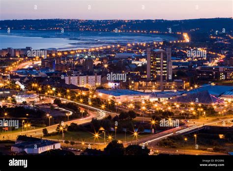 Swansea city centre at night Stock Photo - Alamy