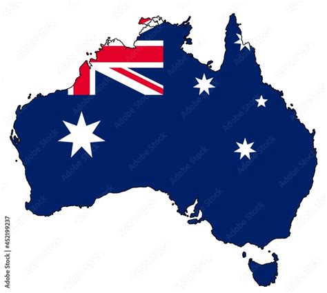 Australia's map with flag Stock Illustration | Adobe Stock