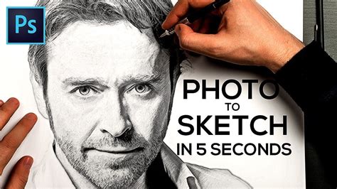 How to Turn a Photo into Pencil Drawing Sketch Effect in Photoshop - YouTube | Photo to pencil ...