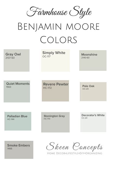 10 Best Benjamin Moore Farmhouse Style Paint Colors for Your Home — Skeen Concepts | Farmhouse ...