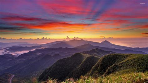 Colorful mountain sunrise wallpaper - Nature wallpapers - #22613