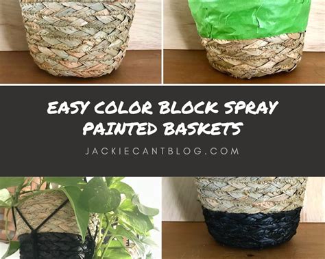 Easy Color Block Spray Painted Baskets