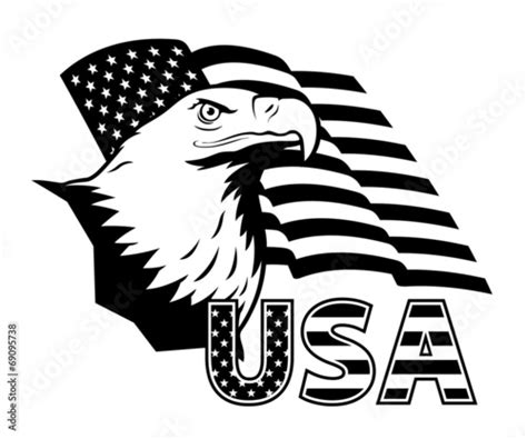 American eagle against USA flag. Stock Vector | Adobe Stock