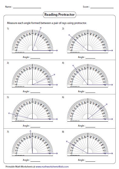 Using A Protractor To Measure Angles Worksheets