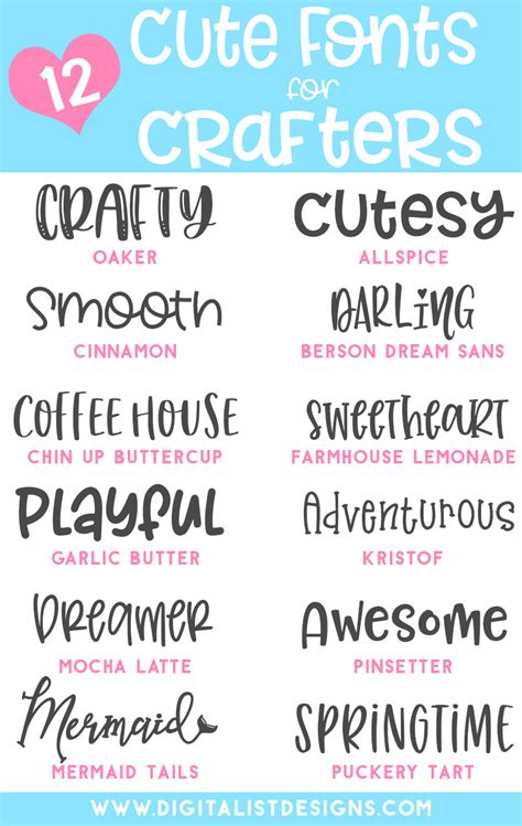 12 Adorably Cute Fonts for Crafters - DigitalistDesigns