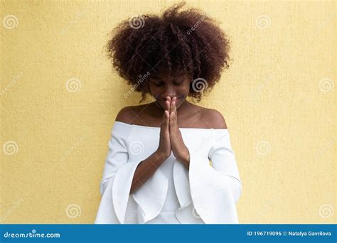 A Beautiful African American Prays Stock Photo - Image of look, hand: 196719096