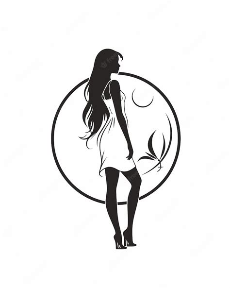 Premium Vector | Silhouette of a girl with long hair