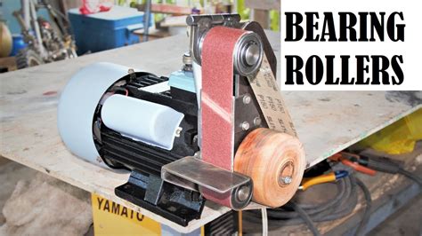 Making a Powerful Belt Sander Using Bearings - YouTube