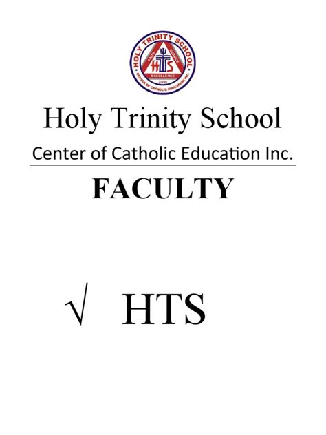 Holy Trinity School: Center of Catholic Education Inc | PDF