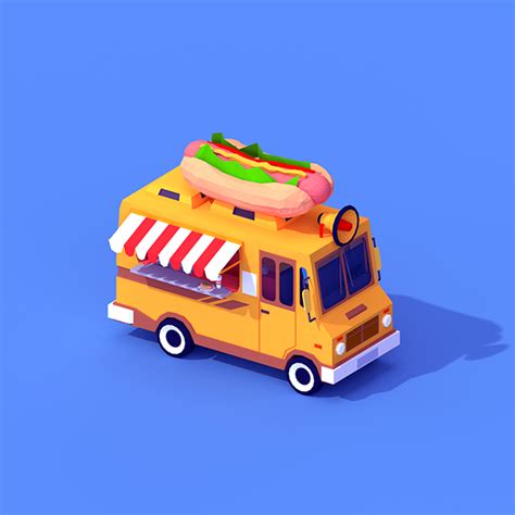 Low Poly Hot Dog Car on Behance