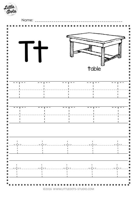 Free Letter T Tracing Worksheets