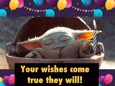 Baby Yoda Happy Birthday GIF - Baby Yoda Happy Birthday Your Wishes Will Come True - Discover ...