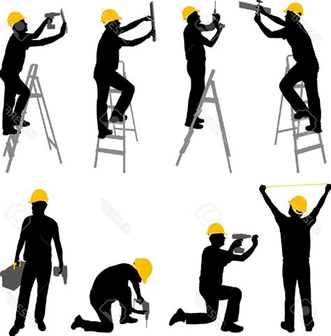 Construction Worker Silhouette Vector at Vectorified.com | Collection of Construction Worker ...