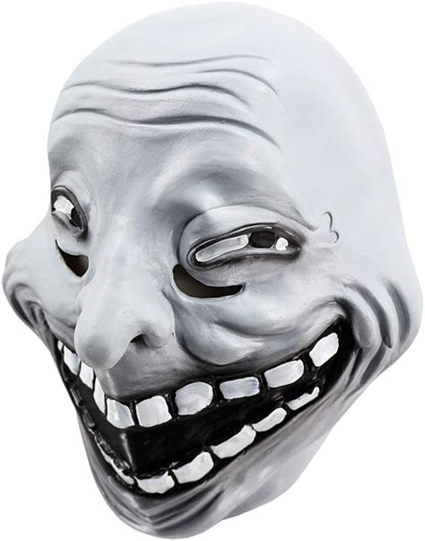 HENGYUTOYMASK Troll Face Meme Mask Cartoon Full Head Latex Mask Comic Smile Carnival Costume ...