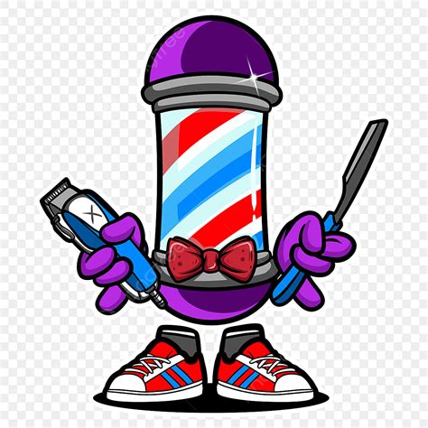 Barber Shop Pole Clipart Transparent PNG Hd, Barber Shop Logo Cartoon, Apparel Design, Psd File ...