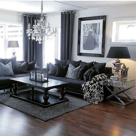 65 Beautiful Modern Black White Living Room Inspired | Black sofa living room decor, White ...