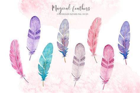 Watercolor feathers collection of patterns and cliparts on Behance