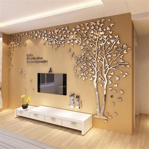 Modern And Stylish 3d Wall Decoration In Living Room Display Wall Stickers For Living Room ...