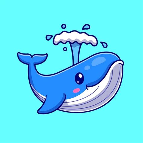 Free Vector | Cute Whale Cartoon Vector Icon Illustration. Animal Nature Icon Concept Isolated ...