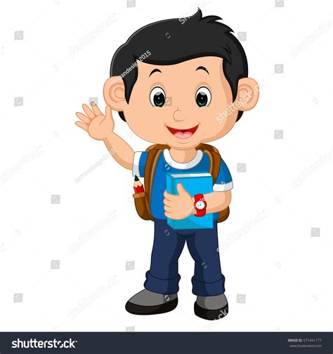 School Boy Cartoon Walking Stock Illustration 571441177 | Shutterstock