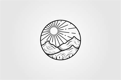 Mountain Line Art Vector Graphic by lawoel · Creative Fabrica