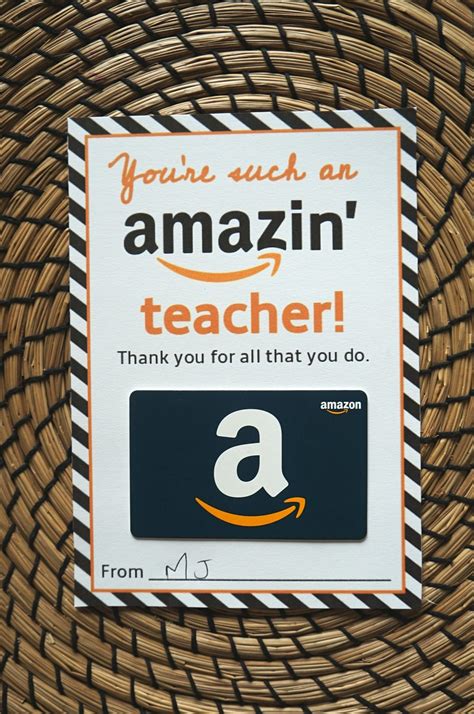 Amazon gift card template - Free printable teacher appreciation cards - Honey + Lime