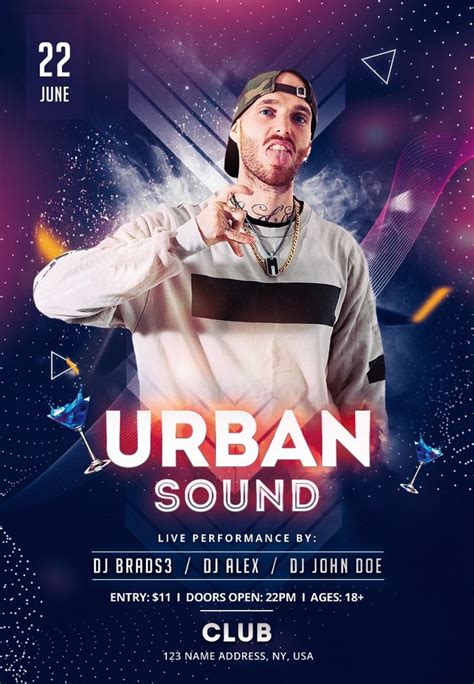 Urban Party PSD Free Flyer Template - PixelsDesign | Psd flyer templates, Free psd flyer ...