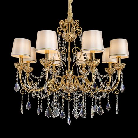 8 lights antique brass chandelier with shades – MINGHIN LIGHTING