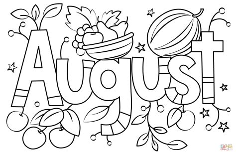 August coloring page | Free Printable Coloring Pages