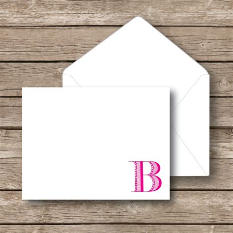 Personalized Note Cards Monogrammed Stationery Set Flat - Etsy