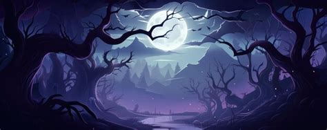 Premium AI Image | halloween background with creepy landscape A spooky scary forest halloween ...