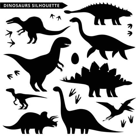 Dinosaur silhouettes ⬇ Vector Image by © AlexCiopata | Vector Stock 5660047