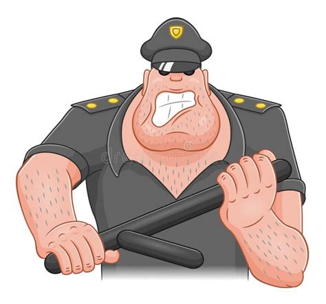 Cartoon angry cop stock vector. Illustration of punishment - 102467846