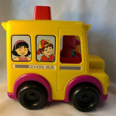 Barney School Bus Dinosaur Push N Go Toddler Toy Lyons Vintage 1994 Kid Powered | #3244130662