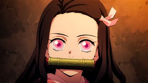 Demon Slayer Nezuko Kamado With Pink Eyes And Black Hair HD Anime Wallpapers | HD Wallpapers ...