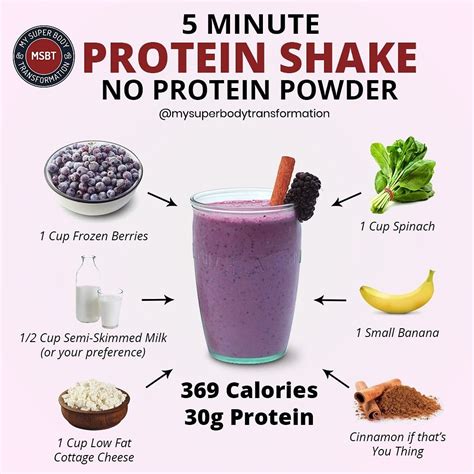 5 Minute Protein Shake | Smoothie recipes healthy breakfast, Homemade protein shakes, Protein ...