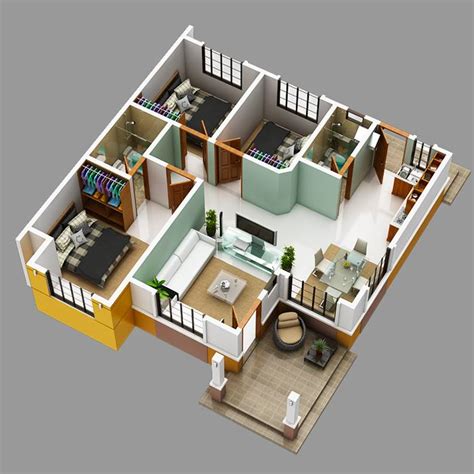 Modern Bungalow House with 3D Floor Plans and Firewall - Pinoy House Designs