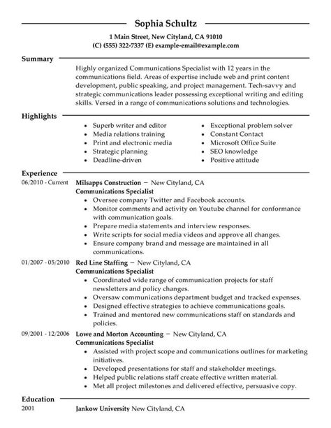 Communication Skills Resume