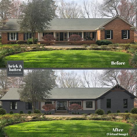 Ranch Homes Before & After Makeover | Blog | brick&batten | Brick exterior house, Painted brick ...