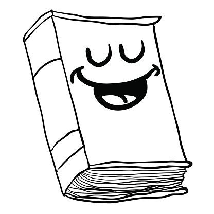 Black And White Happy Old Book Stock Clipart | Royalty-Free | FreeImages