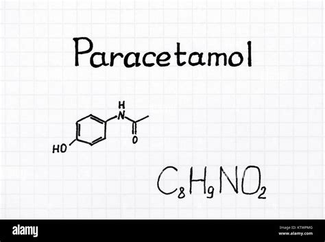 Chemical formula of Paracetamol. Close-up Stock Photo - Alamy