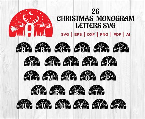 Christmas Font SVG, Christmas Svg, Christmas Monogram, Font Svg, Christmas Letters SVG ...