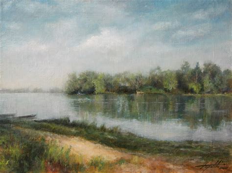 Down the River - Landscape Oil painting - Fine Arts Gallery - Original fine Art Oil Paintings ...